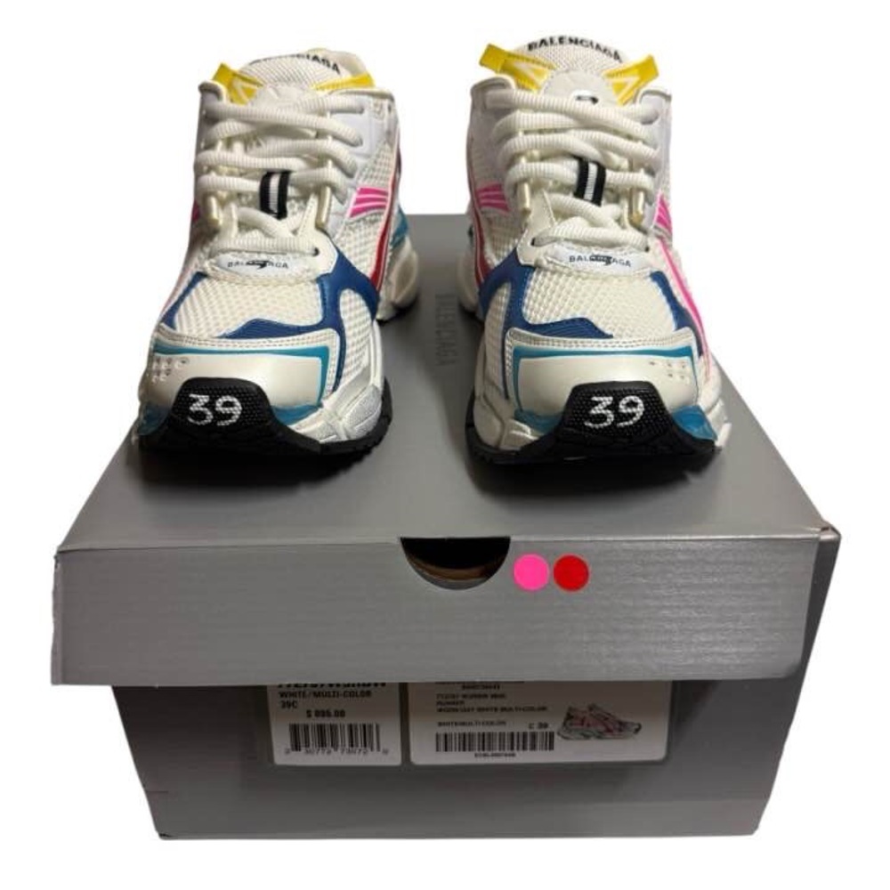 Balenciaga Runner Track Sneakers Platform White Pink Red IT39 W39 Women Trainers - Picture 2 of 9